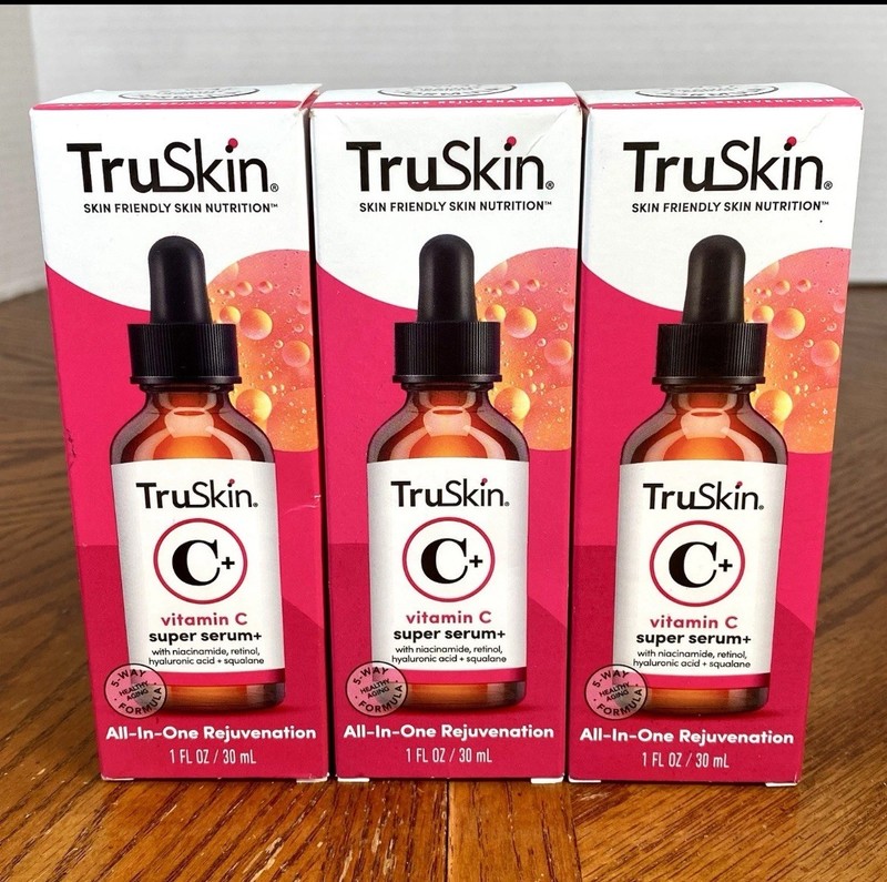 Lot of 3 ~ TruSkin ~ Vitamin C+ Super Serum ~ All in One Rejuvenation ~ 1 oz