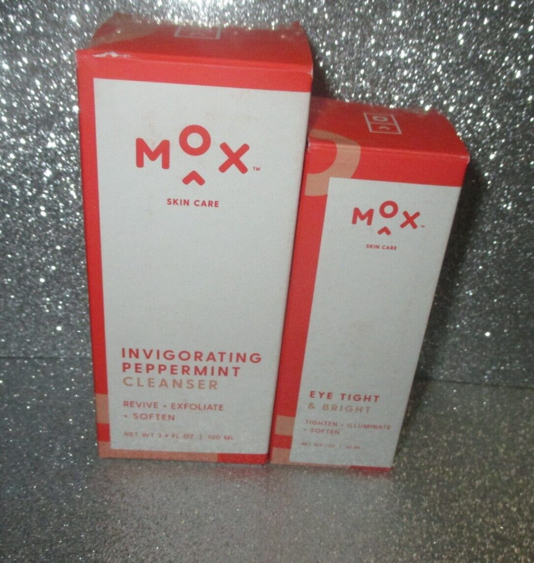 MOX Eye Tight & Bright Serum Moisturizer & Invigorating Peppermint Cleanser NIB