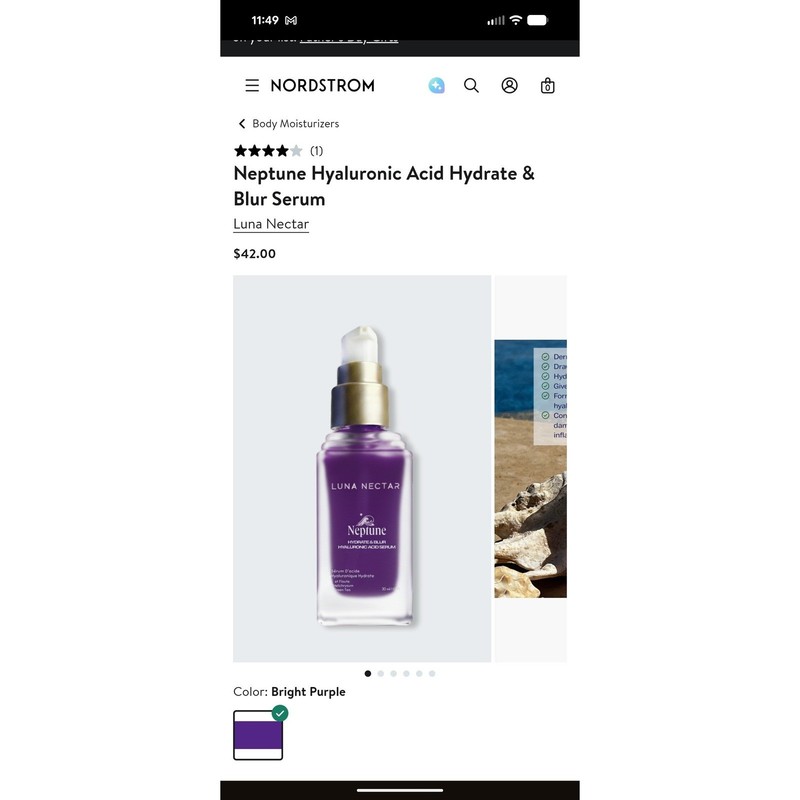 Luna Nectar Neptune Hyaluronic Acid Hydrate & Blur Serum 30ml 1.01oz New in Box