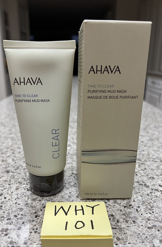 AHAVA Time to Clear Purifying Mud Mask 3.4oz/100mL Full Size; SEALED RET$ 35 NIB