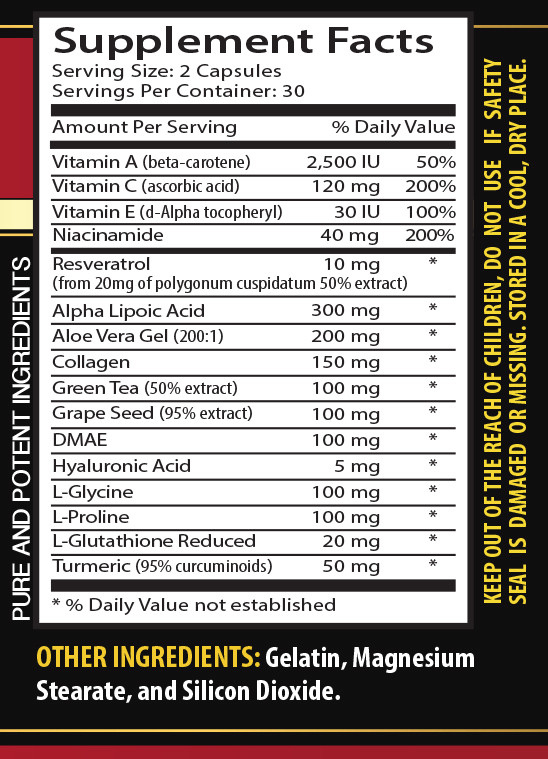 Best Antioxidant - ANTI-WRINKLE COMPLEX - resveratrol heart health - 1 Bottle gallery
