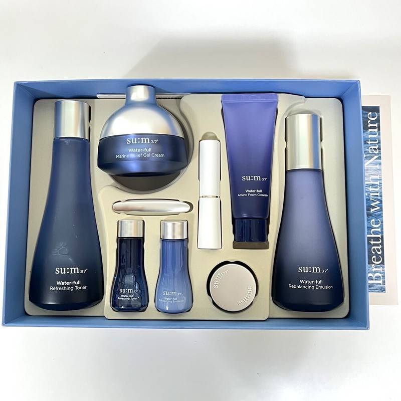 SU:M37 Water Full Special 3 Kinds Set Anti Aging Toner Emulsion Cream K-Beauty