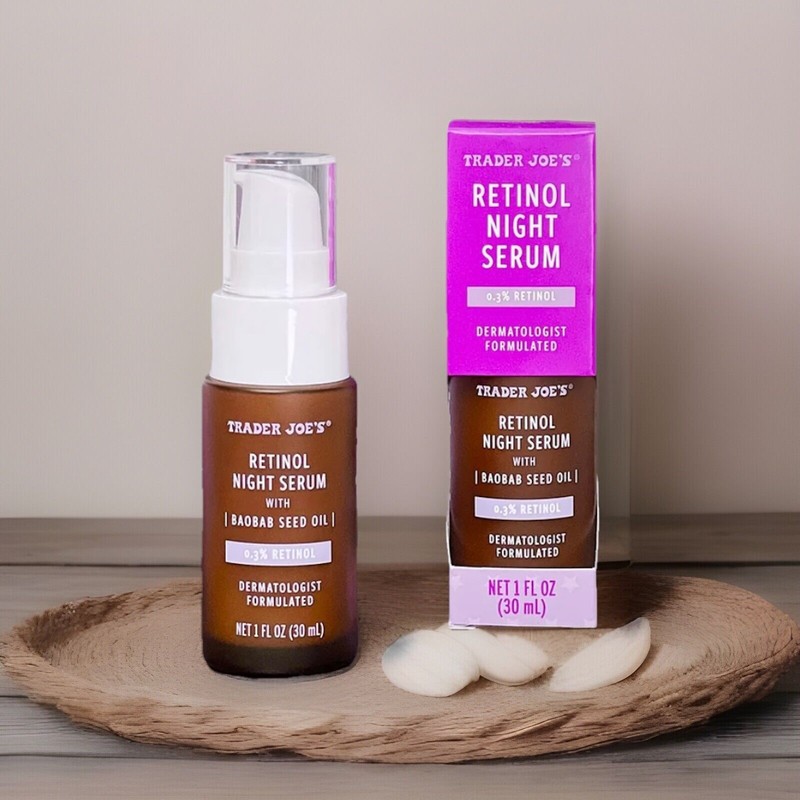 2 PACK Trader Joe’s 0.3% Retinol Night Serum with Baobab Seed Oil - 1 floz/30ml gallery