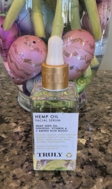 Truly Hemp Oil Facial Serum Hemp Ginseng Amino Acid Boost VGUC *USE* 1.7oz