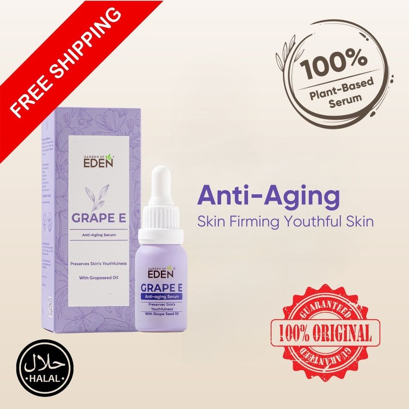 GARDEN OF EDEN Grape E Anti-Aging Serum 100% Natural Plant Based Extract HALAL
