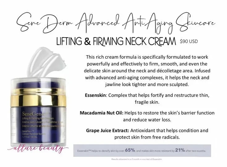 SeneGence Lifting and Firming Neck Cream SenePlex Cellular Renewal Full Size
