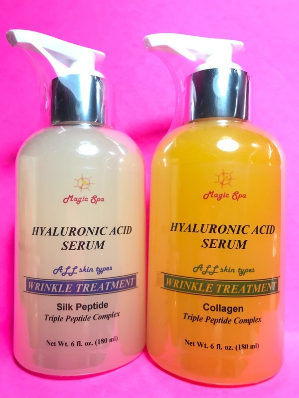 SALE 2*6oz HYALURONIC ACID Serum Silk Peptide Collagen Matrixyl Filler Peptide