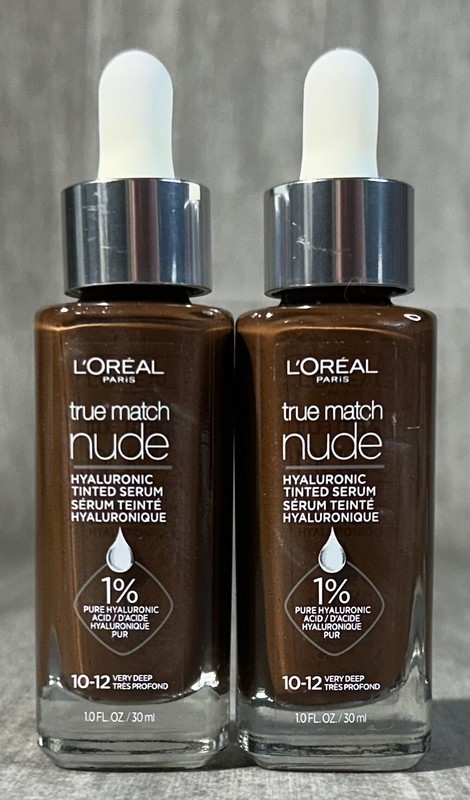 L’OREAL True Match Nude Hyaluronic Tinted Serum Makeup 10-12 Very Deep Lot Of 2