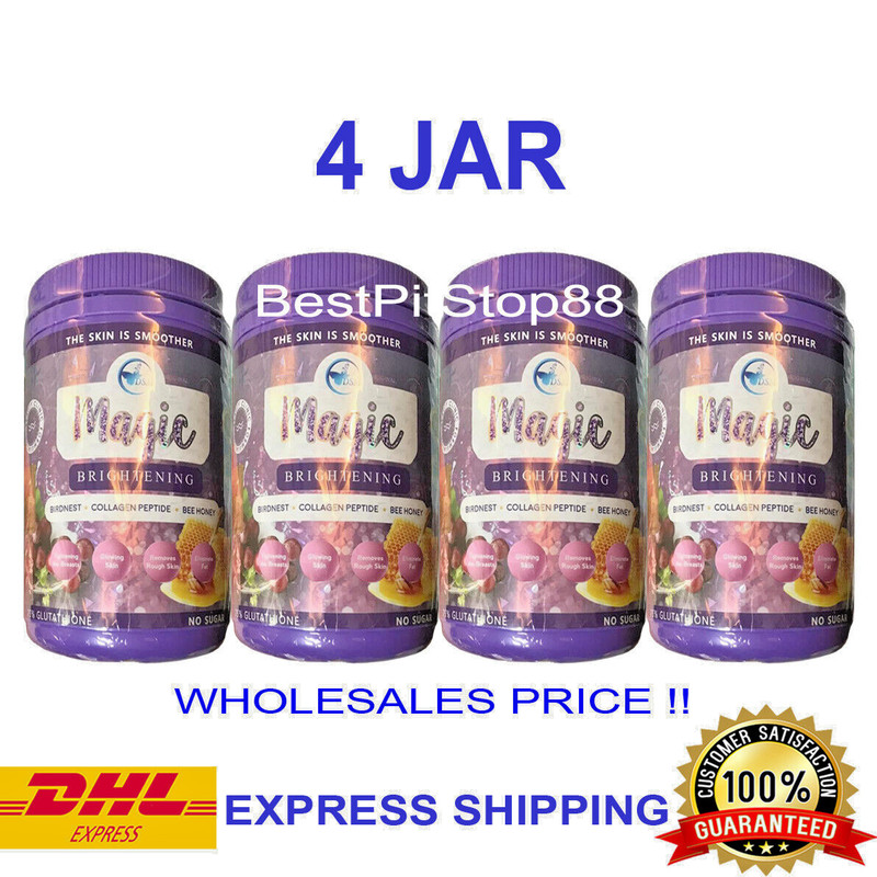 4 X Phyto Gluta Magic Brightening Collagen Peptide Whitening Skin DHL Express