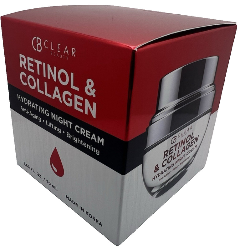 CB Clear Beauty Retinol&Collagen Hydrating NIGHT CREAM Anti-Aging-Lifting-Bright