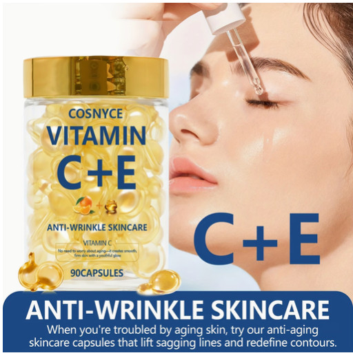 Vitamin Capsules essence C+E 90pcs – Hydrating, Brightening & Anti-Aging gallery