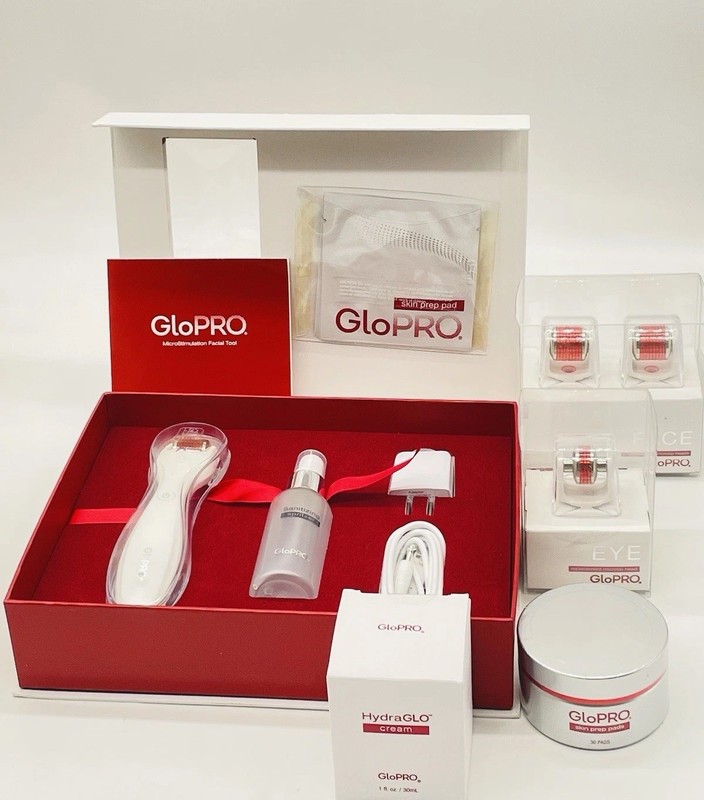 GLOPRO 5pc Lot~MicroStimulation Face Tool Kit~Face Micro-tips~Eye~Cream~Pads~NEW