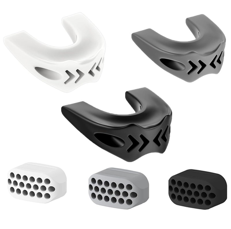 Jaw Trainer-Jawline Exerciser for Men & Women|3 Resistance white black grey