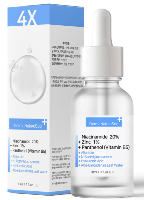 DermaNatureSoo Niacinamide 20% Zinc 1% Panthenol Serum 30ml Pore Care K-Beauty