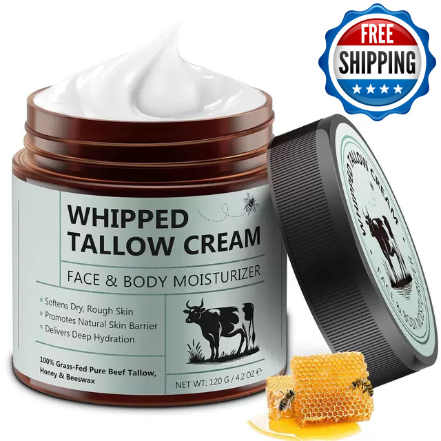 Whipped Beef Tallow and Honey Balm, Beef Tallow for Face