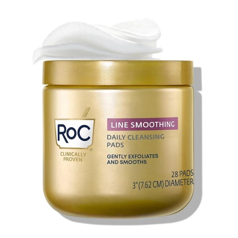 RoC Line Smoothing Daily Cleansing Pads 28ct 3″ Gentle Resurfacing Disks