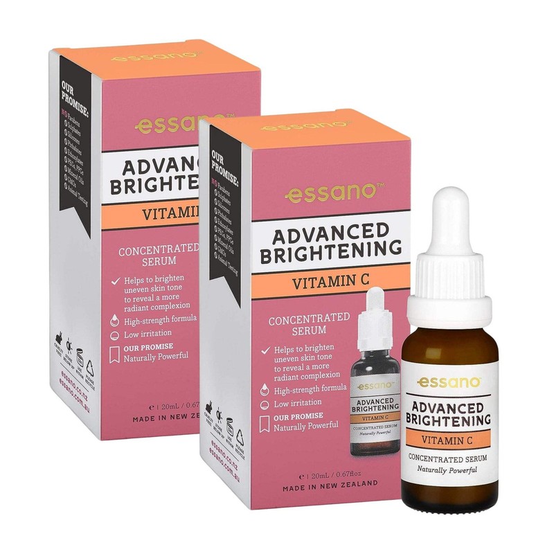 Essano Advanced Brightening Vitamin C Serum 20ml x2 Radiance Skin Care
