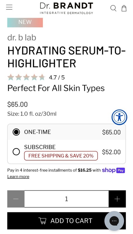 Dr B Lab Hydrating Serum-to-highlighter 1 fl.oz.-30ml Full Size DR. BRANDT RV$65 gallery