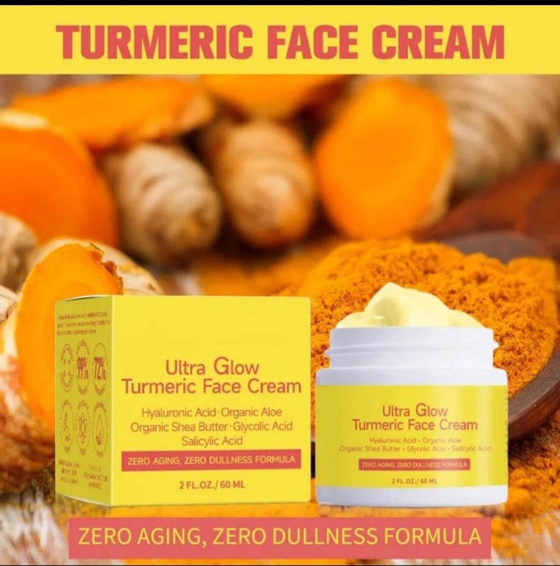 Organic Turmeric & Vitamin C Brightening Face Cream Anti Aging & Dark Spot Corre