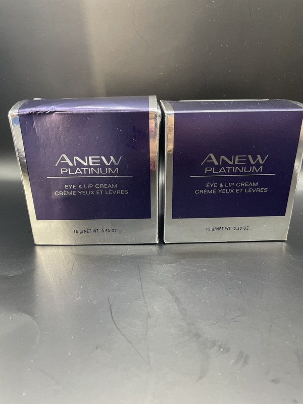 Lot of 2 – Avon Anew Platinum Eye & Lip Cream .50oz/15g – NEW