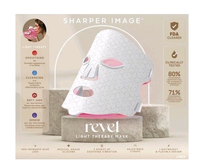 Sharper Image Revel LED Light Therapy Face Mask New & Sealed