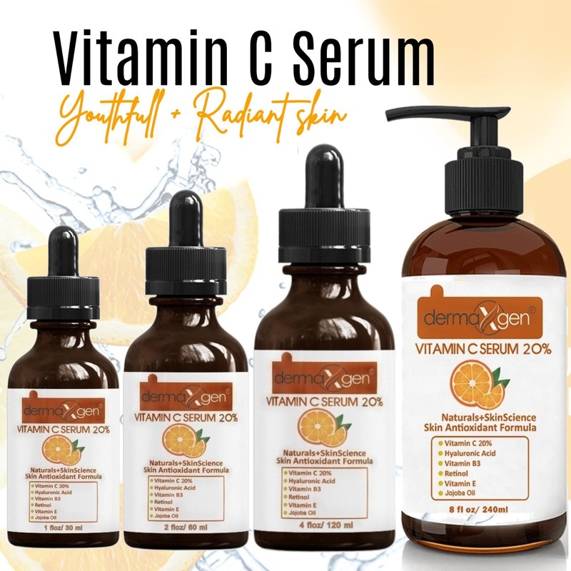 Dermaxgen® Pure Vitamin C 20% + E + Hyaluronic Acid Face Serum BEST Anti-Wrinkle