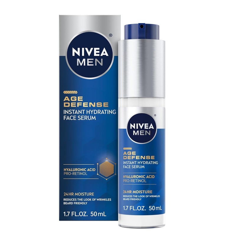 NIVEA MEN Age Defense Hydrating Face Serum Pro-Retinol 1.7 oz