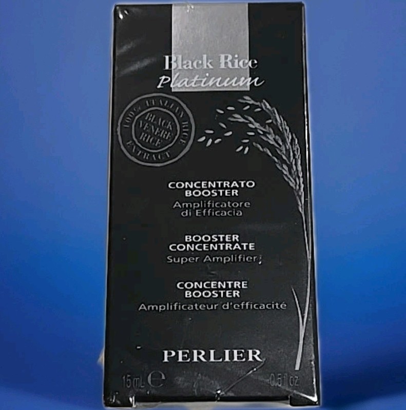 PERLIER Black Rice Platinum Booster Concentrate Anti-Aging Antioxidant .5 oz New