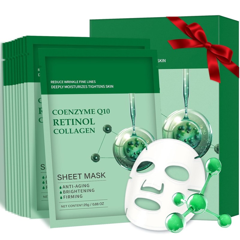 10-Pack Collagen Face Mask with CoQ10 & Retinol for Anti-Aging gallery