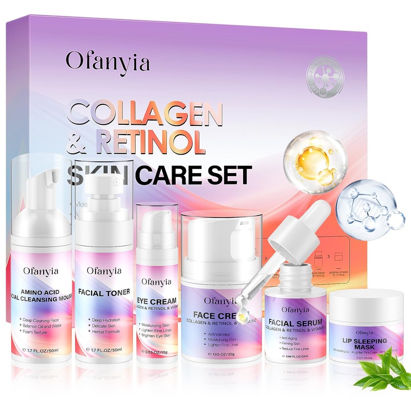 Collagen Retinol Skincare Set, 6 Pcs Anti-Aging Skin Care Set with Hydrating …