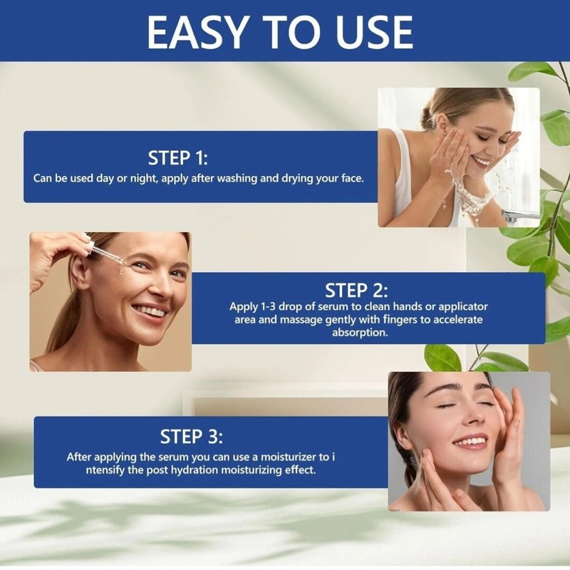SET OF 3 1oz ea. Hyaluronic Acid Serum Moisturizing for Face Anti-Wrinkle gallery