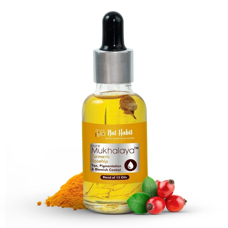 Turmeric Rosehip Face Oil For Tan, Pigmentation & Blemish Control , 30 ml.
