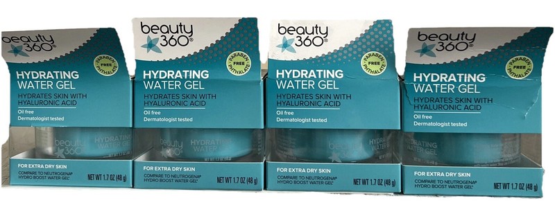 Beauty 360 Hydrating Water Gel + Hyaluronic Acid 1.7oz Each Extra dry Lot of 6 gallery