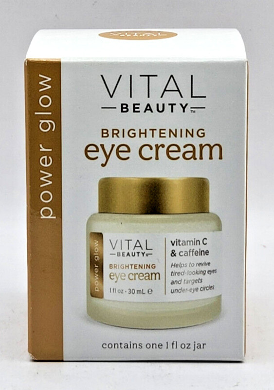 VITAL BEAUTY Brightening Eye Cream Power Glow Vitamin C & Caffeine 1 fl oz New
