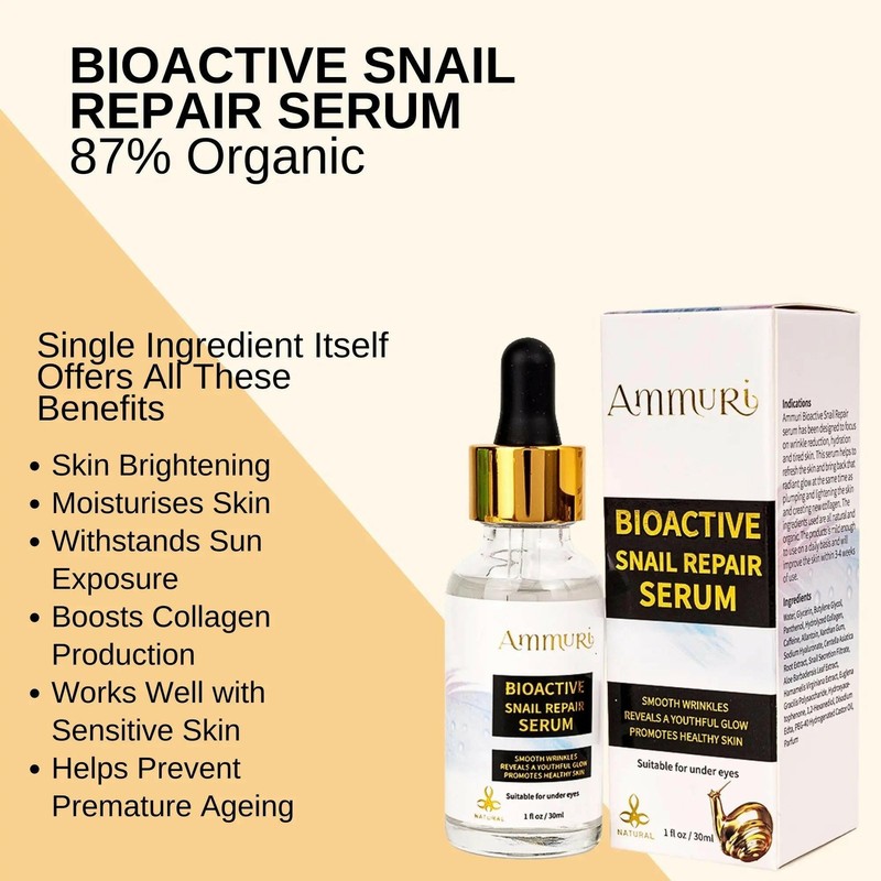 Ammuri Bioactive Snail Repair Serum - 87% Organic Anti-Aging gallery