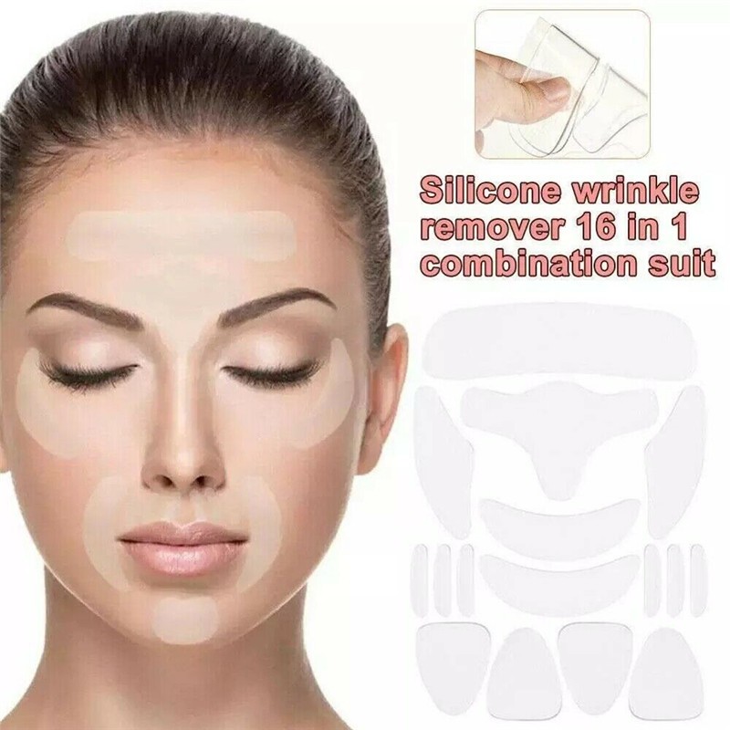 16Pack Soft Anti Wrinkle Silicone Sticker Face Forehead Neck Eye Pad Patches t gallery
