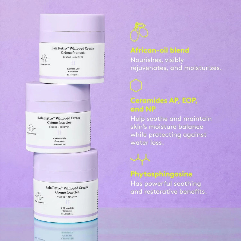 Drunk Elephant Lala Retro Whipped Cream - Rescue + Recover 1.69oz./50ml | | NIB gallery