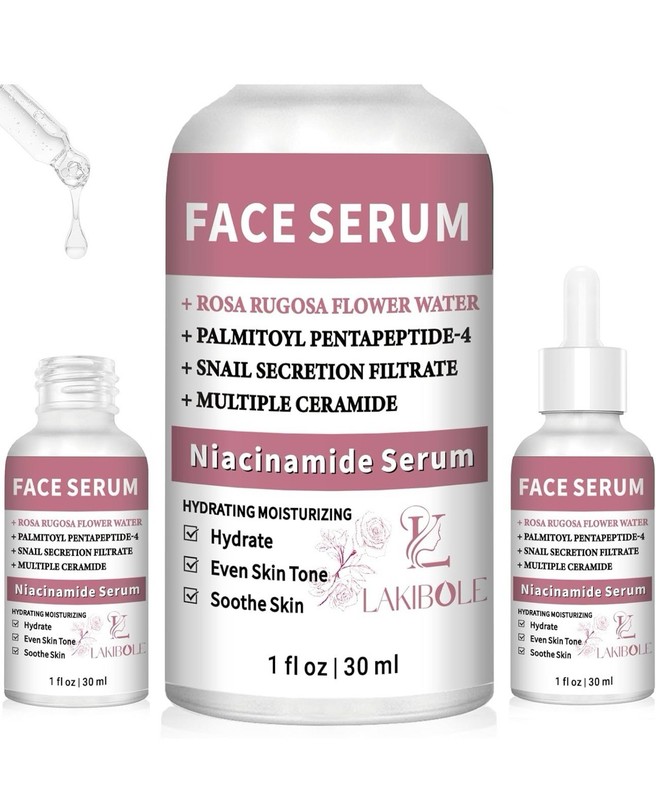 3 Pack 5% Niacinamide Serum with 5% Damascus Rose Floral Water (1fl.oz/30ml E…