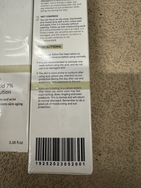 10 packs Glycolic Acid 7% Toning Solution. 100 ml 3.38 fl oz PH 3.6 - EXP 03/27 gallery