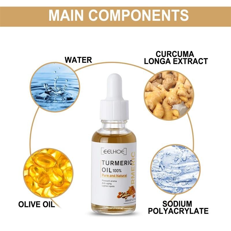 Turmeric Freckle Whitening Serum Curcumin Oil Face Brighten Fade Dark Spot Remov gallery