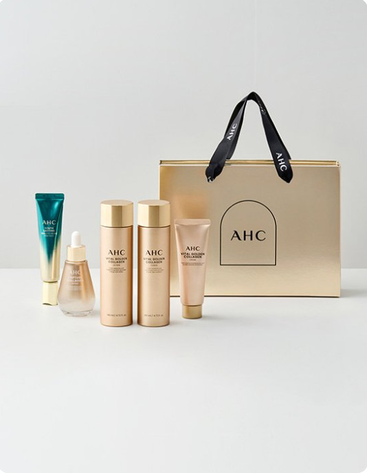 AHC Vital Golden Collagen Youth Total Care 5 Items Skin Care Gift Set K-Beauty