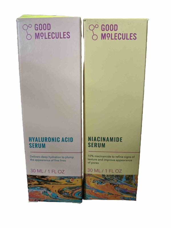 Good Molecules Niacinamide Serum and Hyaluronic Acid Serum ! 2 pack Bundle