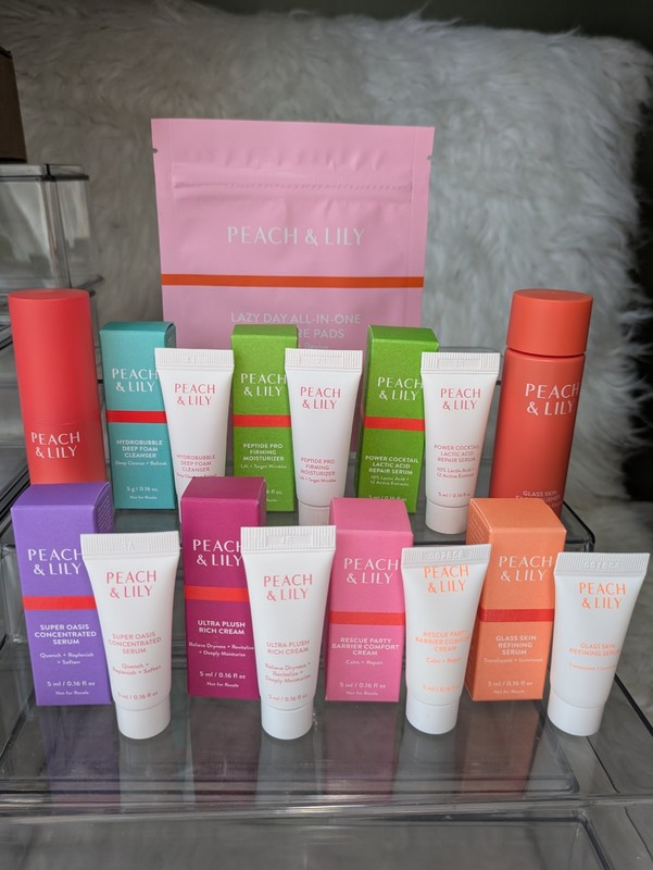 Lot of 10 Peach & Lily Assorted Cleansers Moisturizer Serums Firming Skin Care gallery