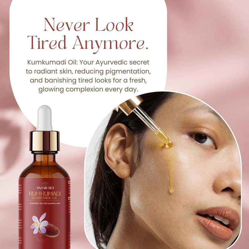Ayurvedic Kumkumadi Oil For Glowing Skin Reduces Fine Lines Skin Repair 30ml gallery