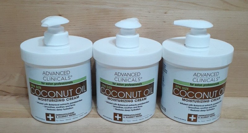 3:Advanced Clinicals Coconut Oil Cream Spa size 16z Moisturizing face hands body