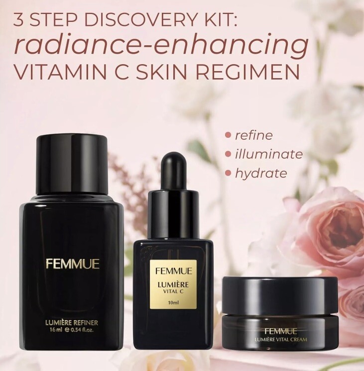Femmue Lumière Discovery Kit Vital C Serum Refiner Toner Vital Cream ~ New!! ❤️ gallery