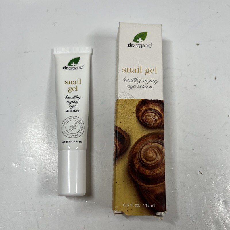 Dr. Organic Snail gel healthy aging eye serum 0.5oz/15ml Travel Size NIB Vegan