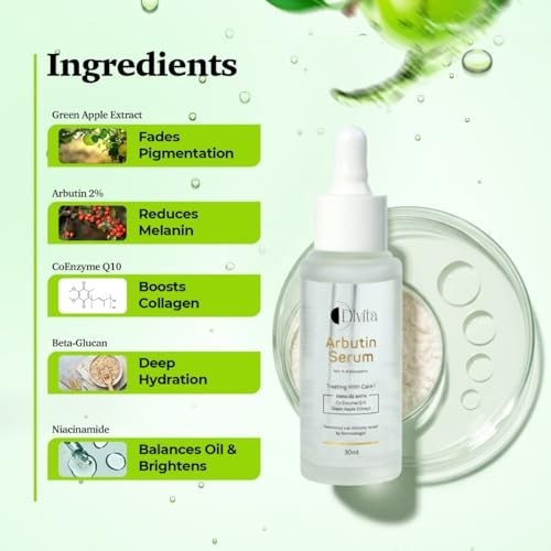 DIVITA 2% Arbutin Serum Green Apple CoEnzyme Q10 30ml Pack of 2 Free Ship gallery