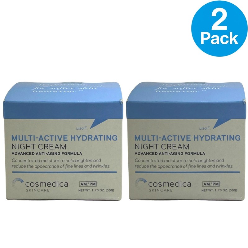 Cosmedica Skincare Multi-Active Hydrating Night Cream 1.76oz 2 Pack Bundle