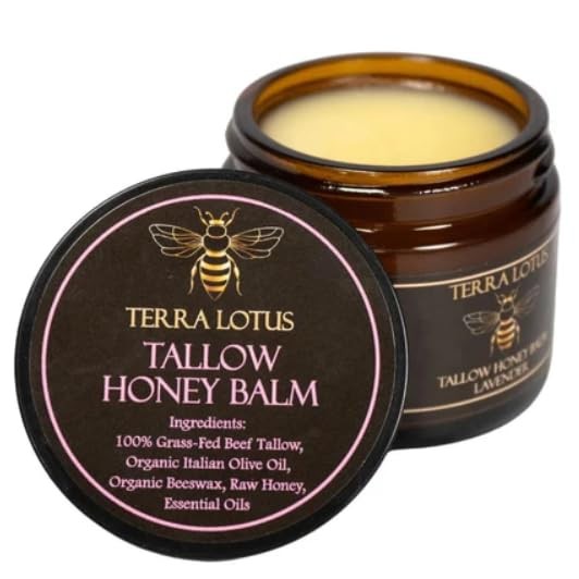 – Organic Grass-Fed Beef Tallow Balm with Raw Honey – Moisturizing Cream for …